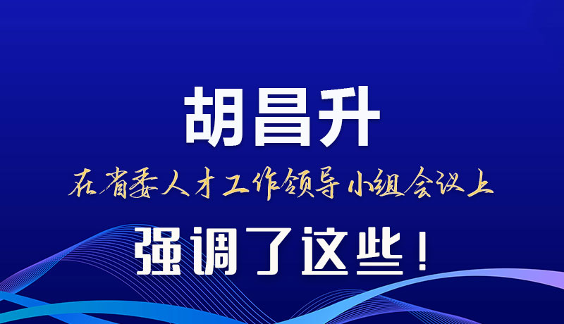 圖解|胡昌升在省委人才工作領(lǐng)導(dǎo)小組會議上強(qiáng)調(diào)了這些！