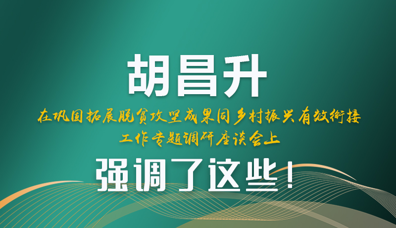 圖解|胡昌升在鞏固拓展脫貧攻堅(jiān)成果同鄉(xiāng)村振興有效銜接工作專(zhuān)題調(diào)研座談會(huì)上強(qiáng)調(diào)了這些！